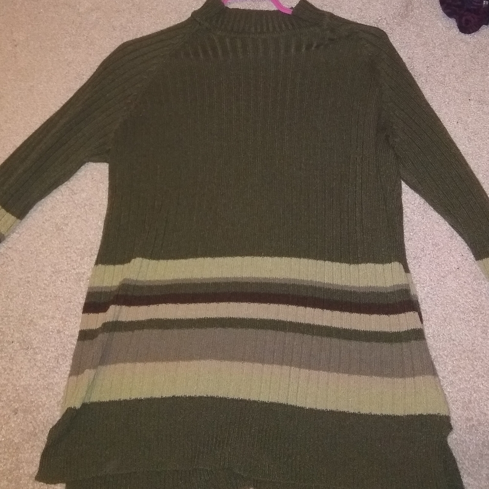 Ribbed Olive highneck